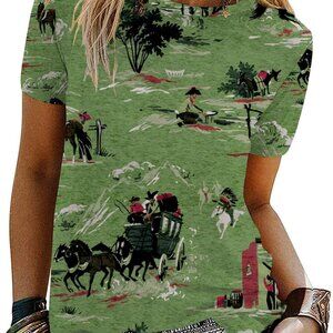 Stylish Cactus Print Short Sleeve Tee for Casual Outings – XX-Large Size
